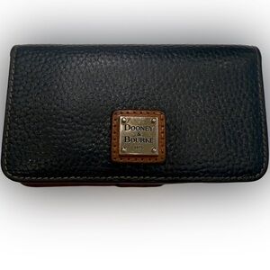 Dooney & Bourke Navy Card/Wallet Pebbled Leather Bi-fold Snap Close